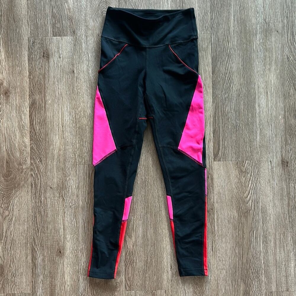 Zumba Fitness Love High‎ Waist Ankle Leggings Black & Pink Size XS